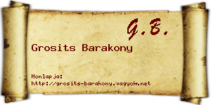 Grosits Barakony névjegykártya